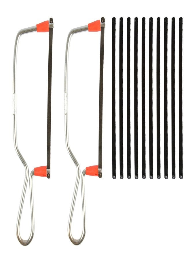 ES EKSAFAR ESEKSAFAR 2pc Junior Hacksaw Frame/Mini Hacksaw Frame with 10 Crown Spare Blades - Image 1
